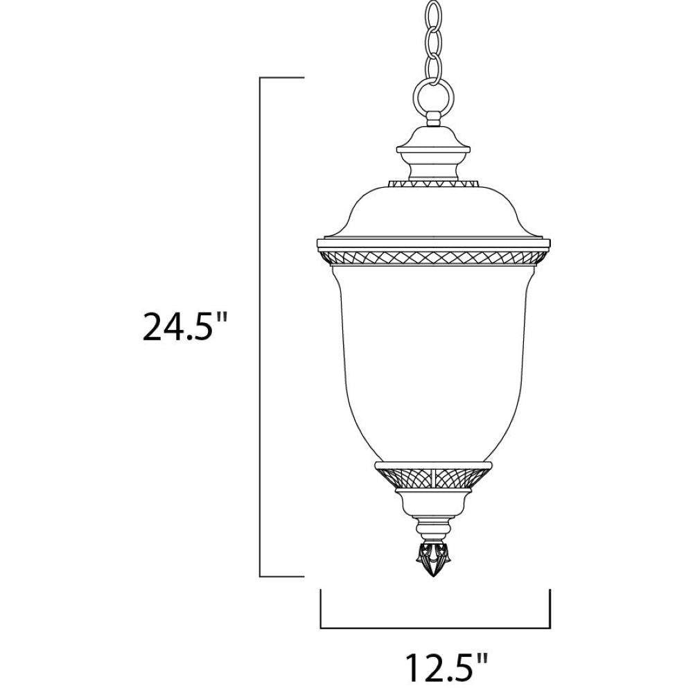 Maxim Lighting 3427WGOB Carriage House DC Outdoor Pendant Dimensions - 24.5 Inch Height 12.5 Inch Width