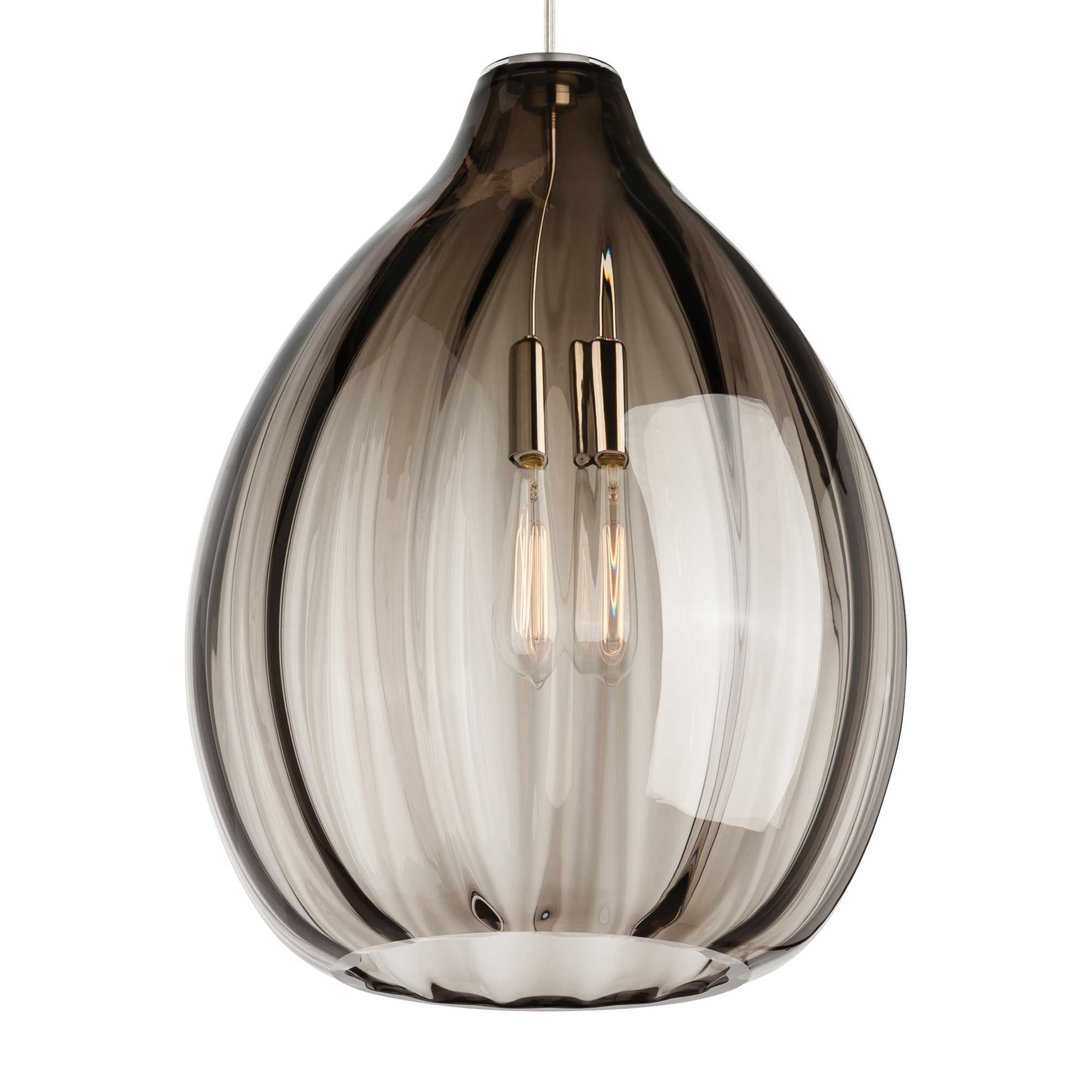 Visual Comfort Modern Collection 700TDHARPKB-LED927 Harper 16" Black 2700K LED Smoke Glass Pendant Light