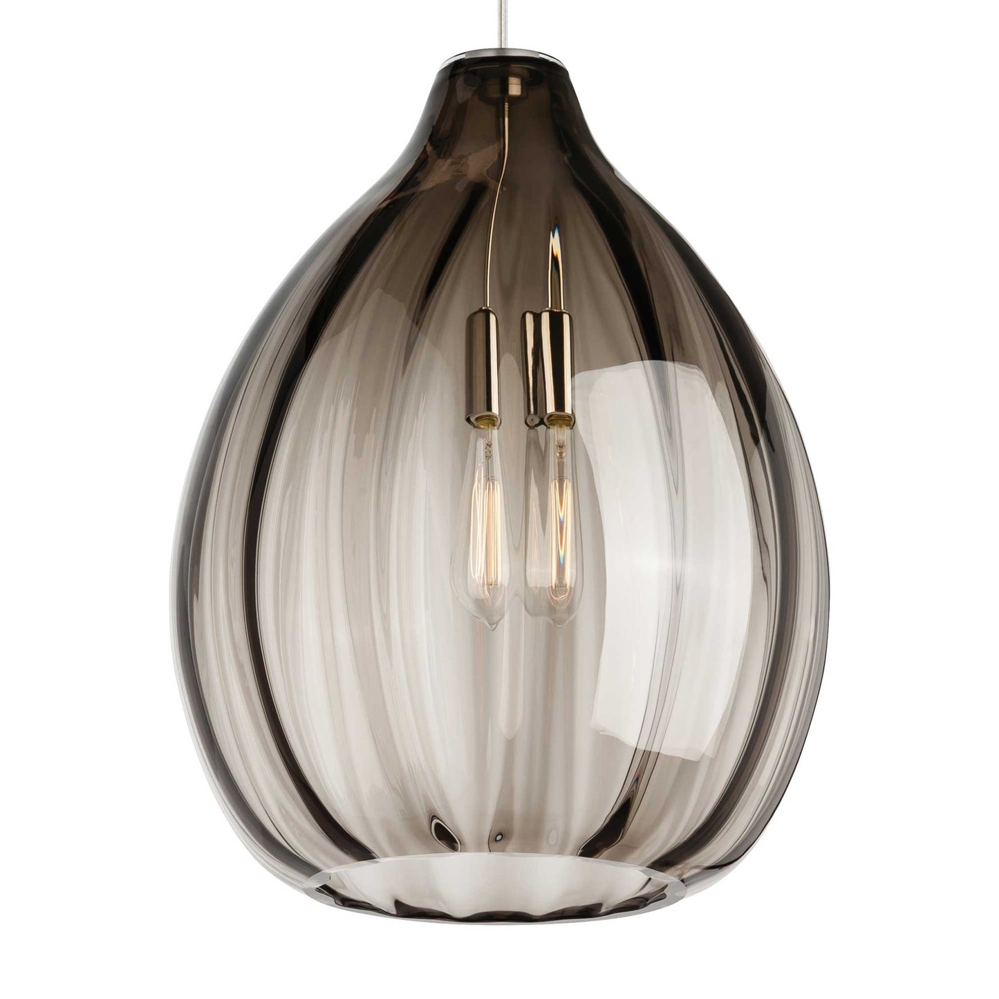 Visual Comfort Modern Collection 700TDHARPKS Harper 16" Satin Nickel Smoke Glass Pendant Incandescent Ceiling Light