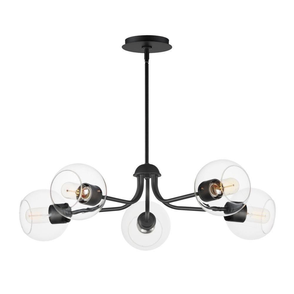 Maxim Lighting 21635CLNAB Knox 5 Light 30 inch Natural Aged Brass Chandelier Ceiling Light - white background full view