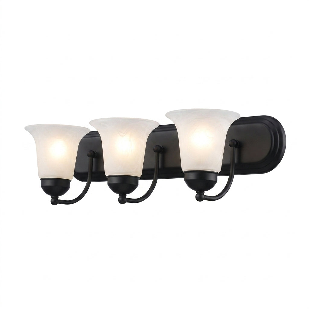 Trans Globe Lighting 3503 BK Rusty 3 Light Black Bath Vanity Wall Light