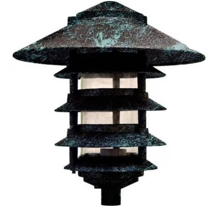 Dabmar Lighting D5500-L12-40K-10T-VG Powder Coated 5-Tier Cast Aluminum Pagoda Light, 0.5 in. Base, 10 in. Top, Voltage 120V, Color Temperature 40K, Wattage 12W, Verde Green