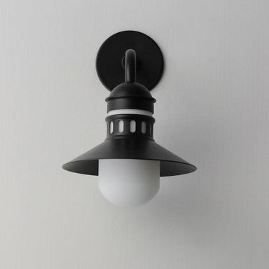 Maxim Lighting 35122SWBKAB Admiralty Outdoor Wall Lantern - installed lifestyle view