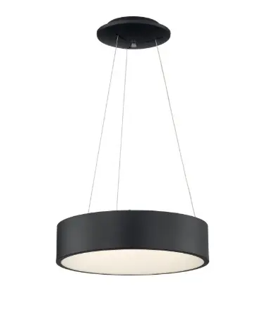 Nuvo 62-1458 24" LED Pendant Light, Dimmable, Wattage 30W, Lumens 1700 lm, Color Temperature 3000K, Black
