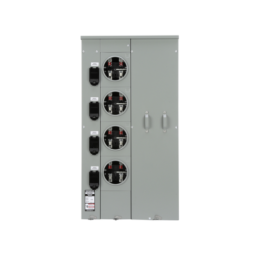 Siemens WEP4411 PAK Metering, 400 Amp, 4 Gang, 1 Phase, 125 Amp 4 Jaw, Ringed, EUSERC