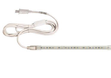 Nora Lighting NUTP13-W18-8-12-930/HWSP Custom Cut 18-ft, 8-in 120V Continuous LED Tape Light, Lumens 330lm / Wattage 3.6W per foot, Color Temperature 3000K, w/ Mounting Clips and 8' Hardwired Power Cord w/ Surge Protector