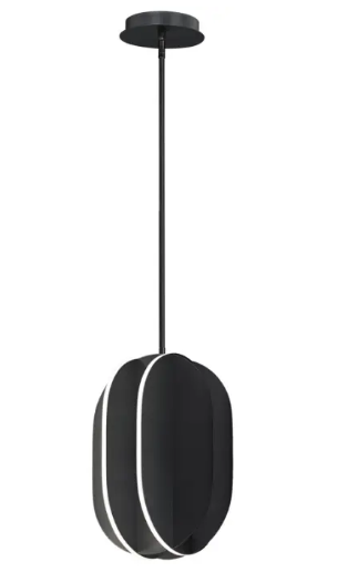 ET2 Contemporary Lighting E21486-BK Interval LED Medium Ellipse Pendant, Color Temperature 3000K 1,750 Lumens, Voltage 120V, Black Finish