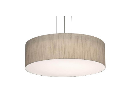 AFX Lighting ANP1524LAJUDSN-JT Anton 15 Inch LED Drum Pendant In Satin Nickel With Jute Shade-White Bottom Acrylic Diffuser