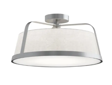 AFX Lighting LIZC18MBSN Lizzette 18" Medium Base Semi-Flush Mount, Voltage 120V, Satin Nickel