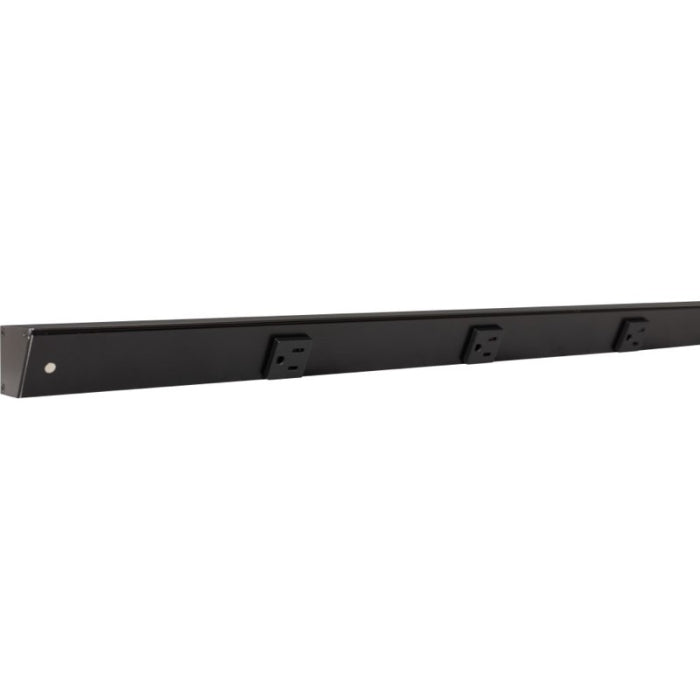 Task Lighting APT60-7B-P-BK 60" Slim Profile Angled Power Strip, 7 Single Black Receptacles, Black