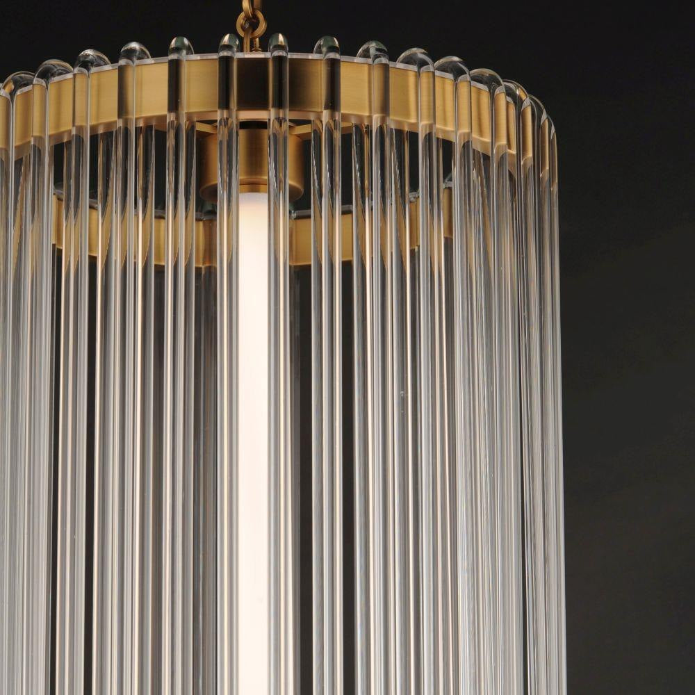 Maxim Lighting 38426CLNAB Jolie Natural Aged Brass Foyer Chandelier Glass Rod Detail