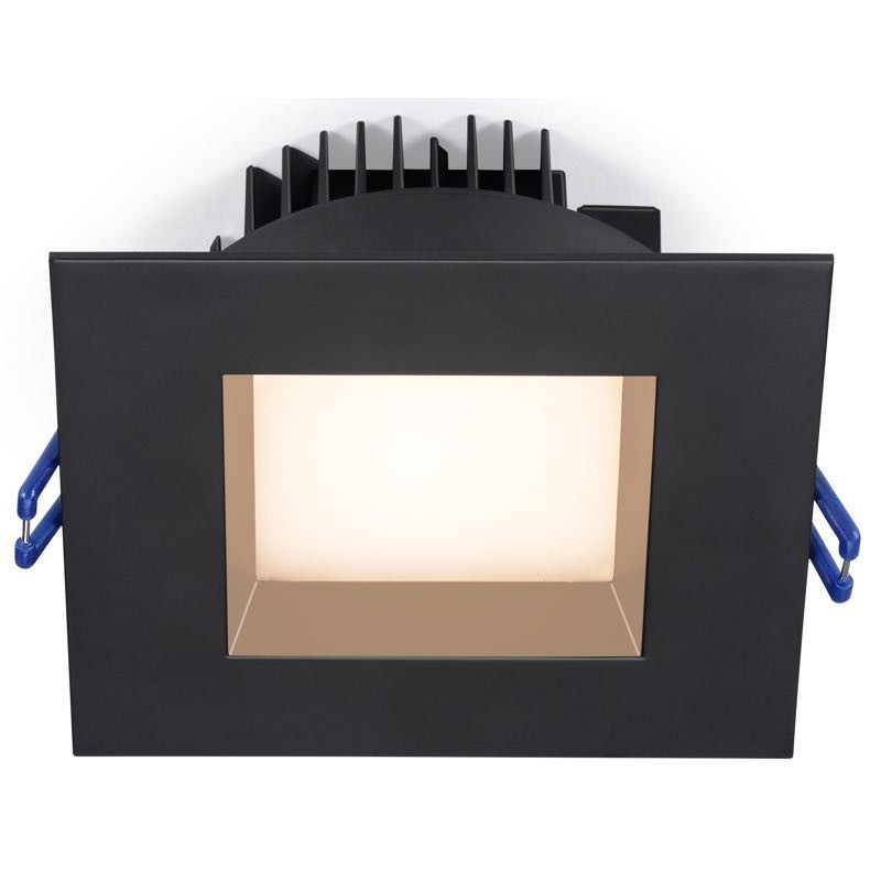 Lotus LED Lights LL4SR-27K-BK Lotus 4" Square Regressed LED Downlight – 14.5W - 2700K - 850 Lumens – 120V, Black