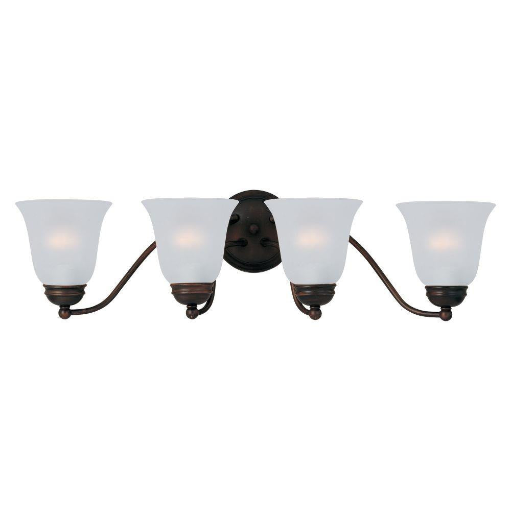 Maxim Lighting 2123FTOI Basix 4 Light 27.5 Inch Oil Rubbed Bronze Bath Vanity Wall Light