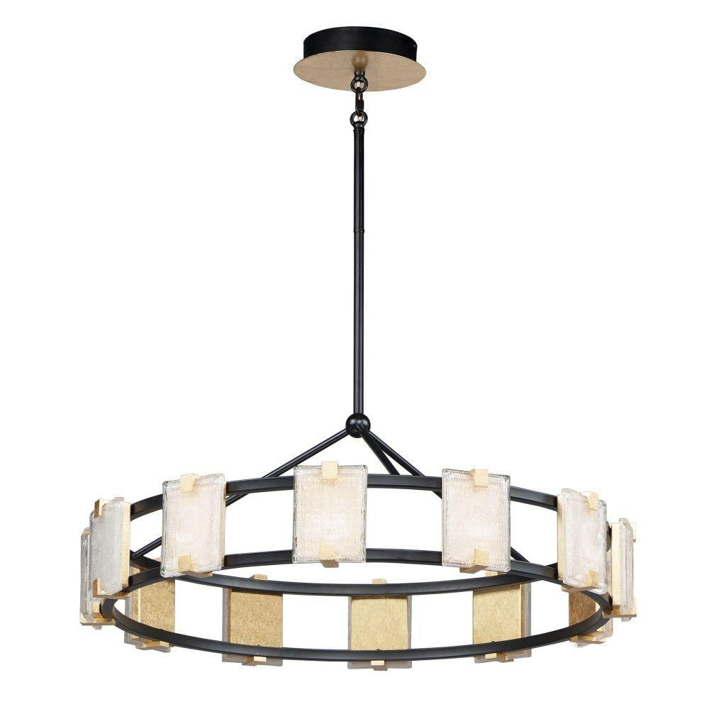 Maxim Lighting 39536CYBKGL Radiant 12 Light 34.75 Inch Black Gold Leaf Chandelier - Full View