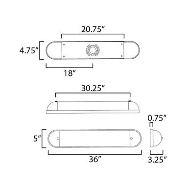 Maxim Lighting 39564SWPC Capsule Bath Vanity Wall Light - Dimensions Diagram