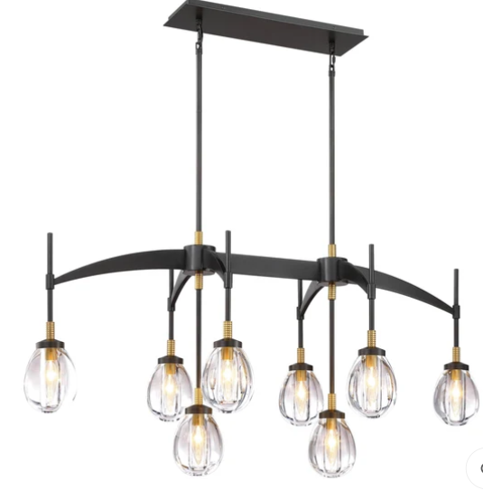 SDQ Lighting PD37408UBBG Staunch 49" LED Clear Crystal Chandelier Light, Wattage 200W, Urban Bronze / Brushed Gold Finish