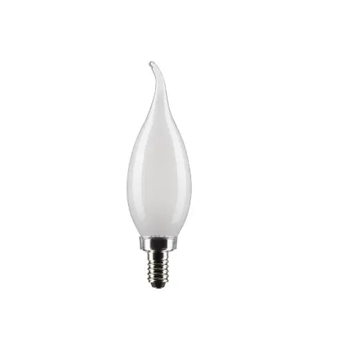SATCO S21303 LED CA10 Bulb, Dimmable, E12, Wattage 4W, Lumens 350 lm, Voltage 120V, Color Temperature 5000K, Frosted
