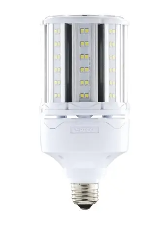 Satco S49672 LED Corncob Bulb, Direct Wire, E26, Wattage 36W, Lumens 4680 lm, Voltage 100-277V, Color Temperature 2700K