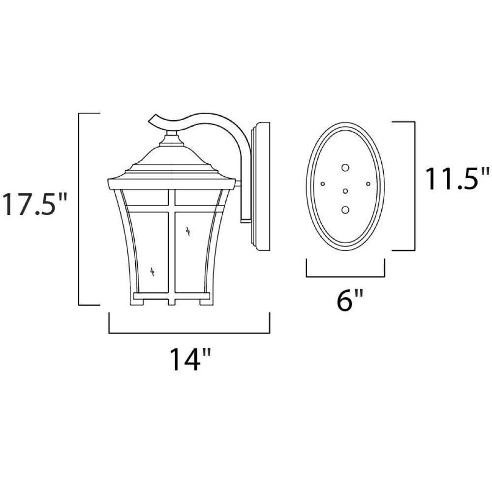 Maxim Lighting 40165GFCO Balboa VX Dimension Diagram - 17.5 inch Height, 14 inch Width