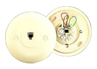 Leviton 40229-I 4-Terminal Flush Mount Jack, Ivory Finish