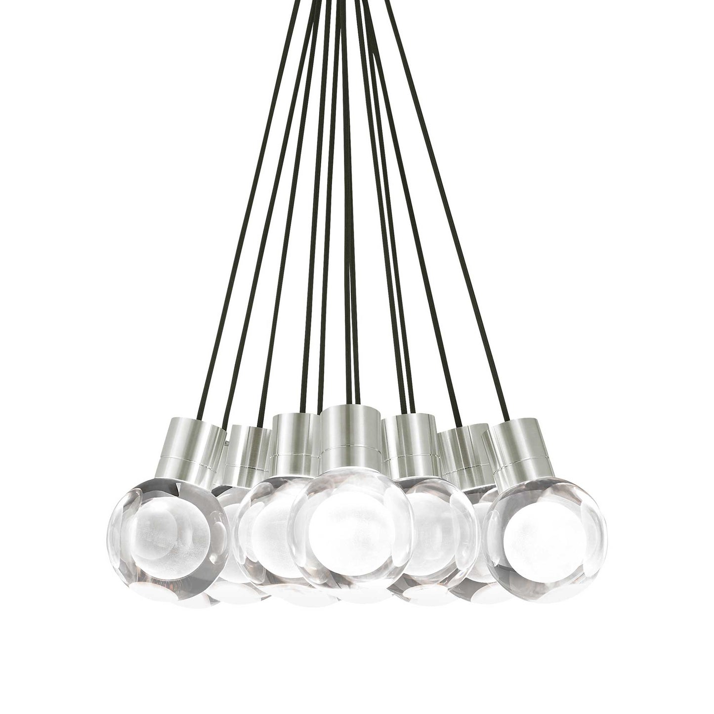 Visual Comfort Modern Collection 700TDMINAP11CPS-LED930 Sean Lavin Mina 11 LED 5 Inch Satin Nickel Pendant 3000K Laser-Etched Crystal Copper Cord