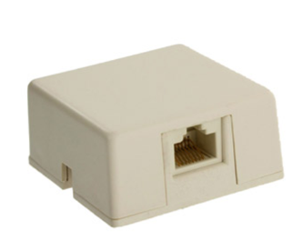 Leviton 40278-SBT Surface Mount Jack w/ Shorting Bar, 8p8c, Screw Terminal, Light Almond Finish