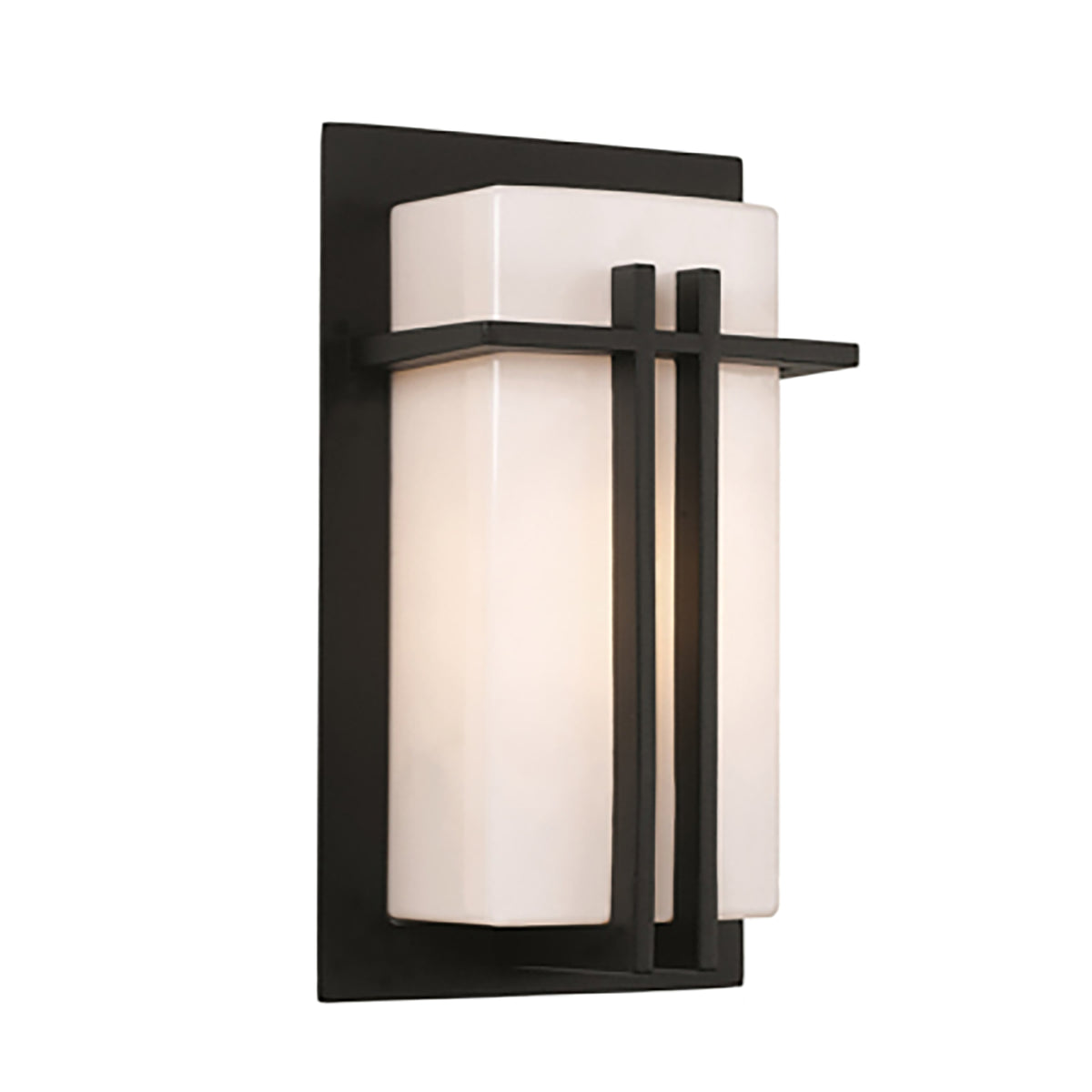 Trans Globe Lighting 40280 BK Doheny black wall lantern with opal acrylic diffuser