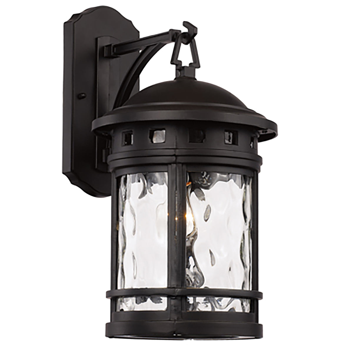 Trans Globe Lighting 40371 BK Boardwalk black wall lantern with water glass