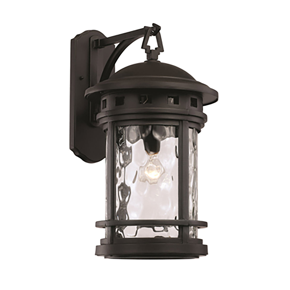 Trans Globe Lighting 40372 BK Boardwalk black wall lantern with water glass