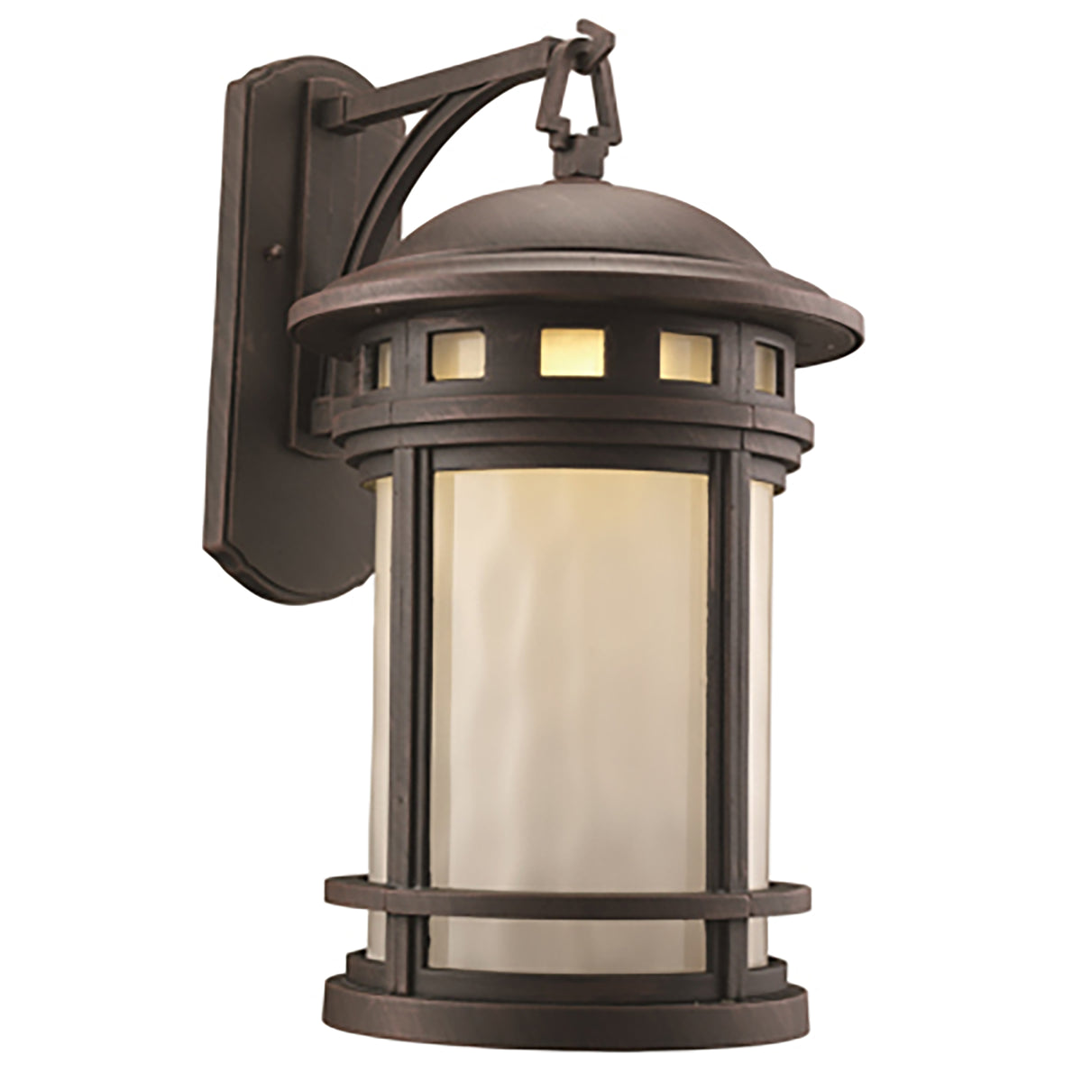 Trans Globe Lighting 40373 RT Boardwalk 1 Light Rust Post Lantern Light