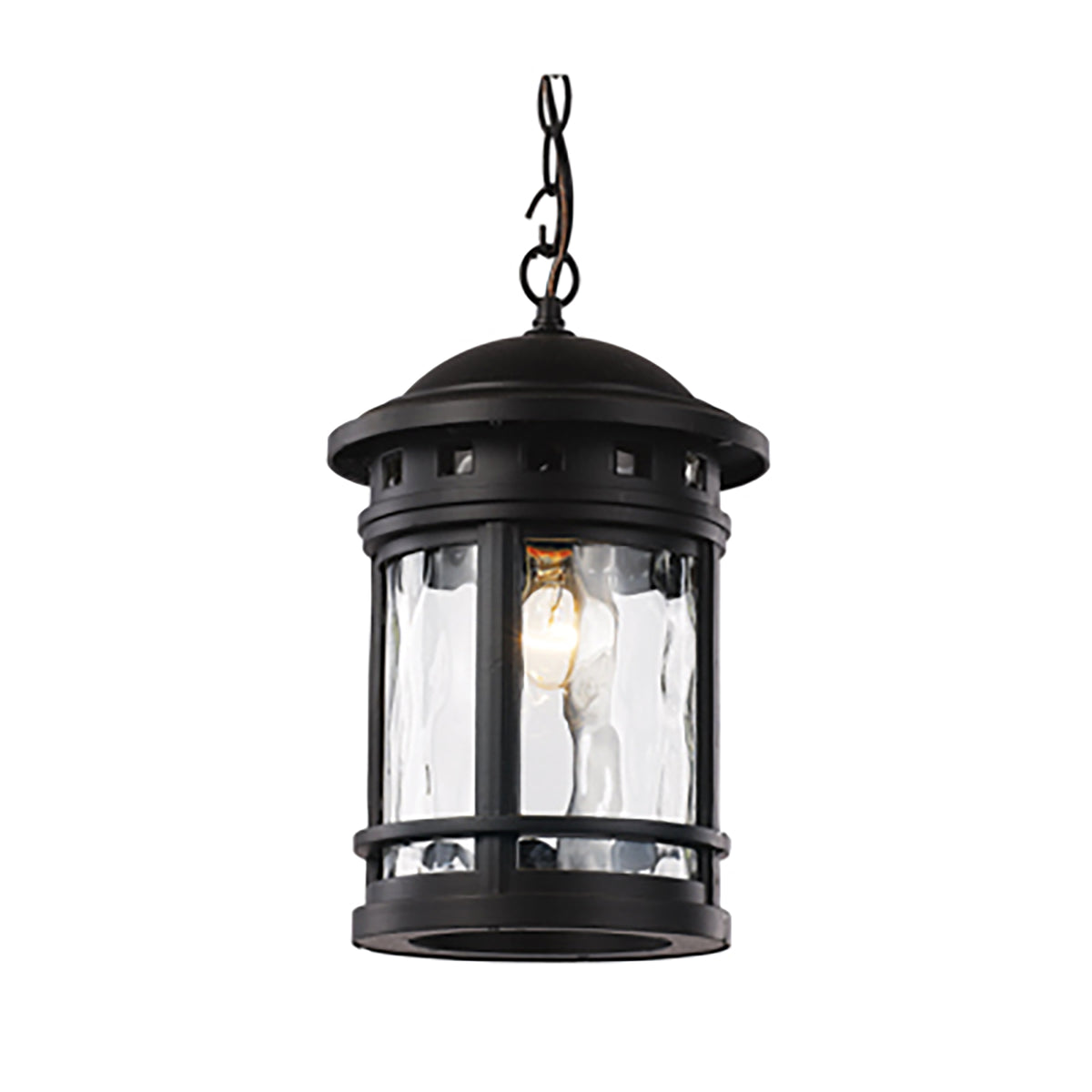 Trans Globe Lighting 40375 BK Boardwalk 1 light black outdoor hanging lantern pendant ceiling light
