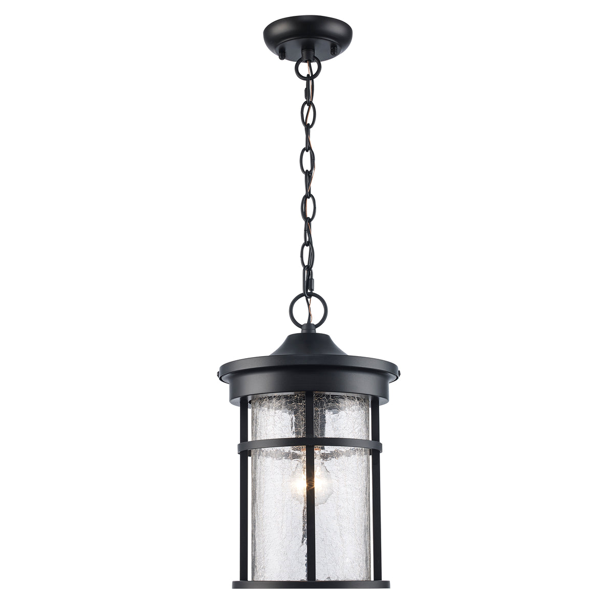 Trans Globe Lighting 40385 BK Avalon black outdoor hanging lantern full view