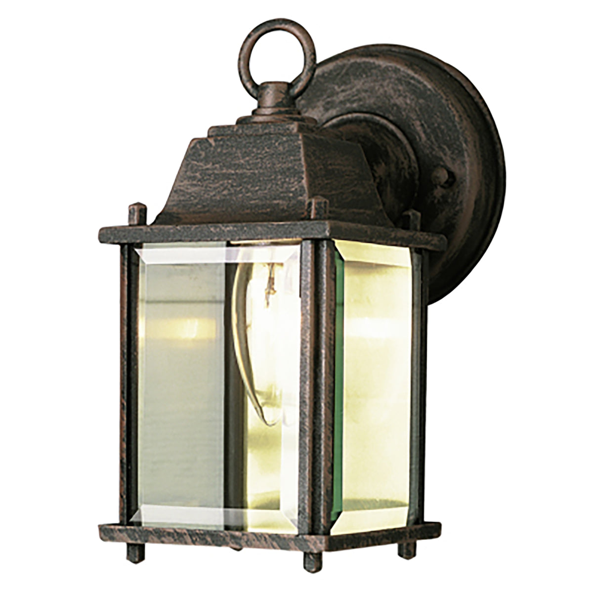 Trans Globe Lighting 40455 RT Patrician rust wall lantern illuminated