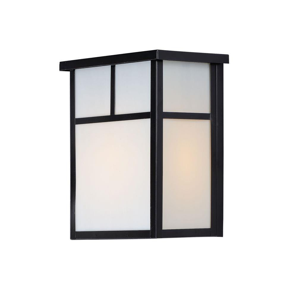 Maxim Lighting 4051WTBK Coldwater 2 Light Black Outdoor Wall Lantern with White Glass