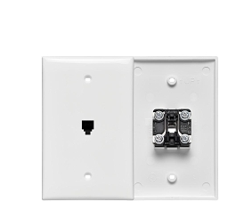 Leviton 40540-MW Midsize Wall Plate with Cat 5e Jack, White