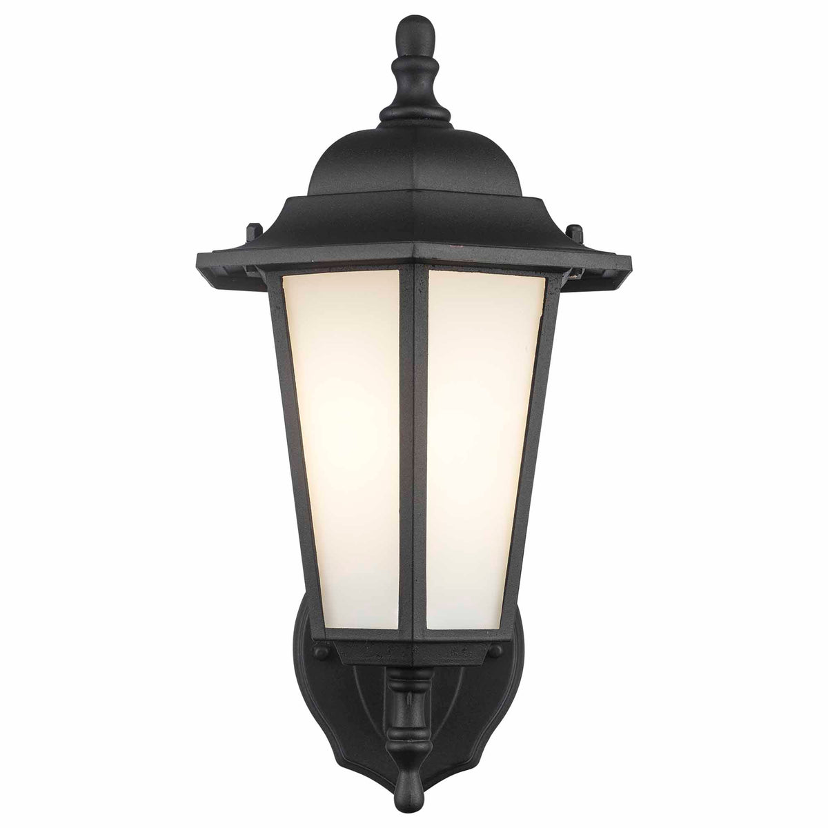 Trans Globe Lighting 4055 BK-FR Alexander black outdoor wall lantern illuminated