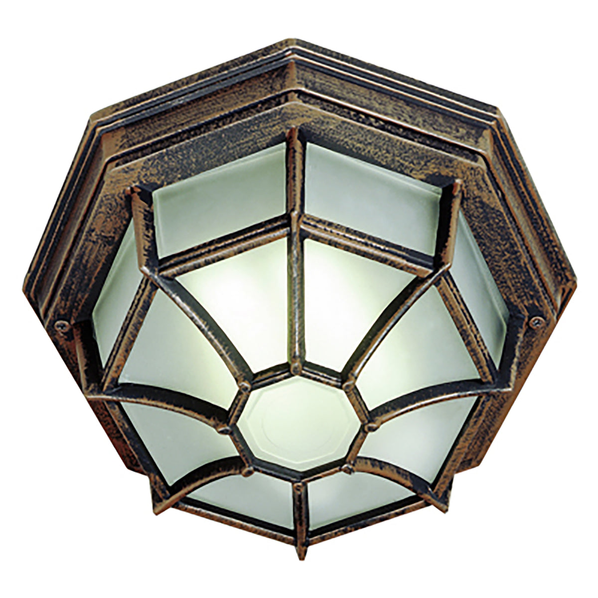 Trans Globe Lighting 40582 RT Benkert 1 Light Rust Outdoor Flush Mount Ceiling Light