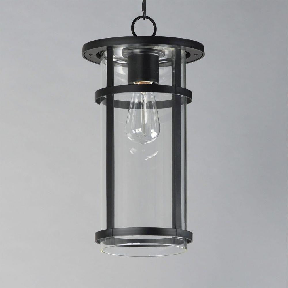 Maxim Lighting 40629CLBK Clyde 1 Light Black Outdoor Pendant - Close-up angle view