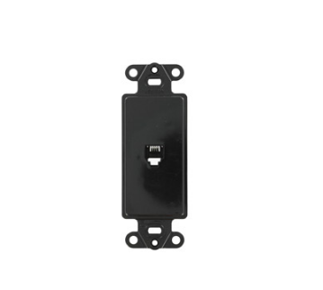 Leviton 40649-E Decora Insert, 6P4C, Screw Terminals, Black