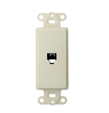 Leviton 40649-T Decora Insert, 6P4C, Screw Terminals, Light Almond