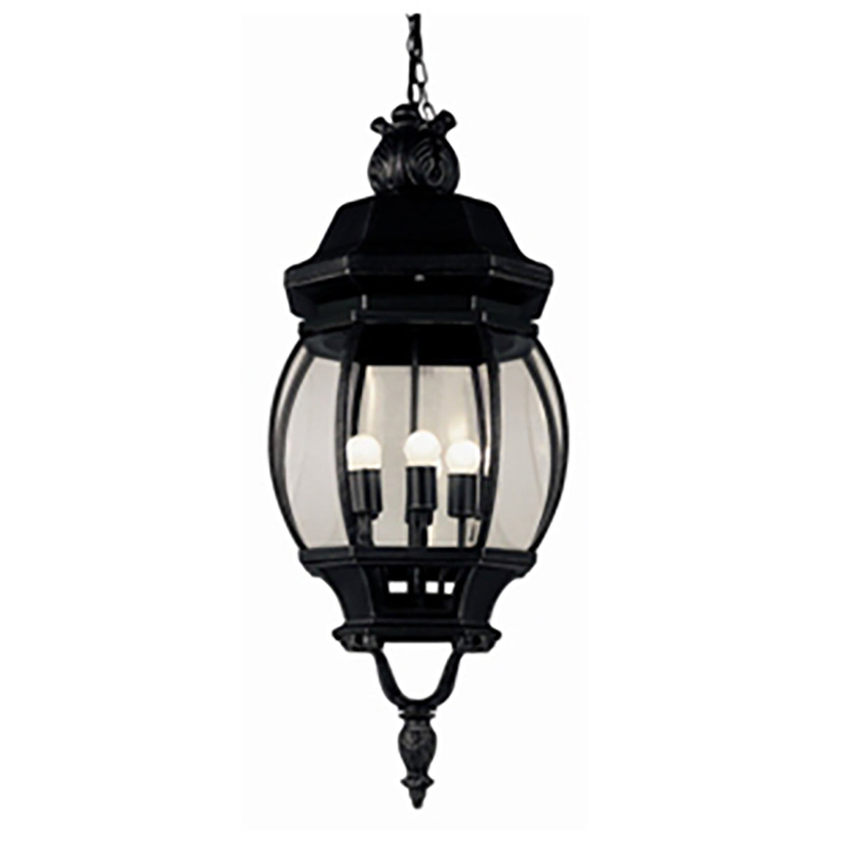 Trans Globe Lighting 4067 BK Parsons 4 light black outdoor hanging lantern pendant ceiling light