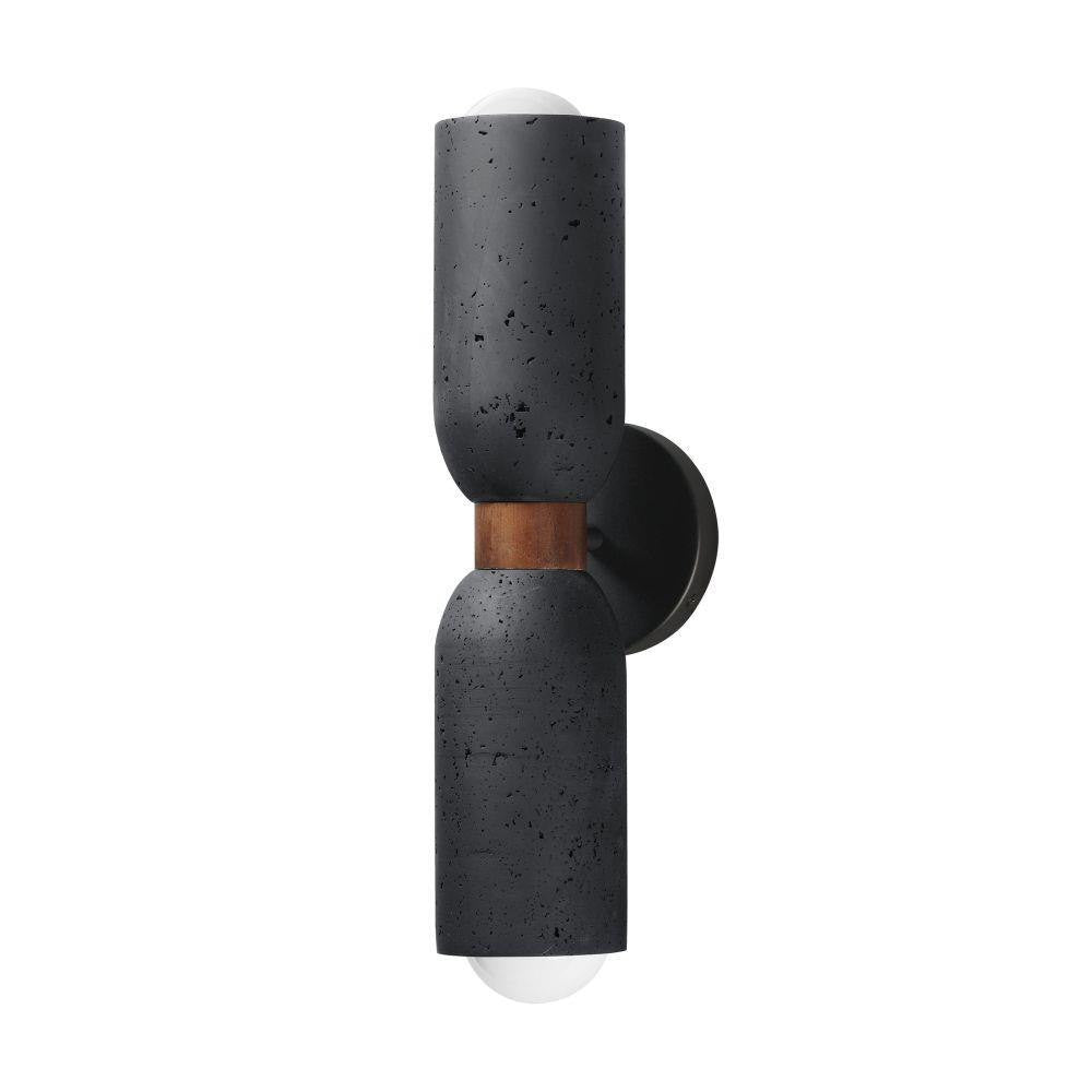 Maxim Lighting 10622LVBK Pompeii 2 Light Wall Sconce in Lava Black finish - front view on white background