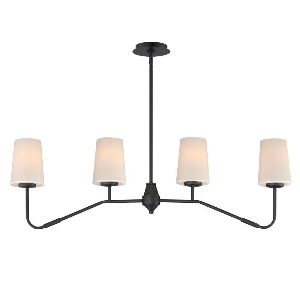 Maxim Lighting 12697WTPC Durham 4 Light Linear Pendant front view white background