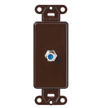 Leviton 40681-B Decora Insert, F connector, Brown