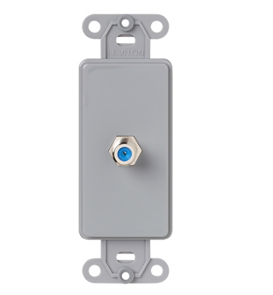 Leviton 40681-GY Decora Insert, F connector, Gray