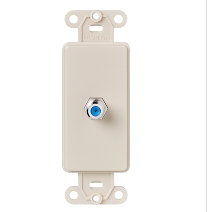 Leviton 40681-T Decora Insert, F connector, Light Almond