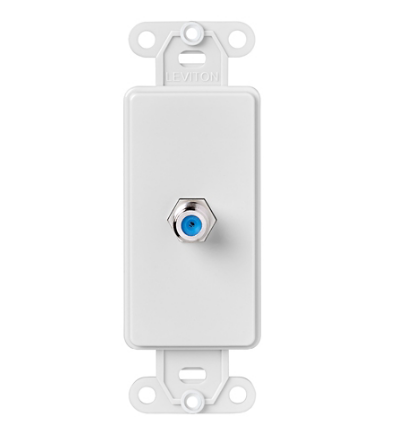 Leviton 40681-W Decora Insert, F connector, White