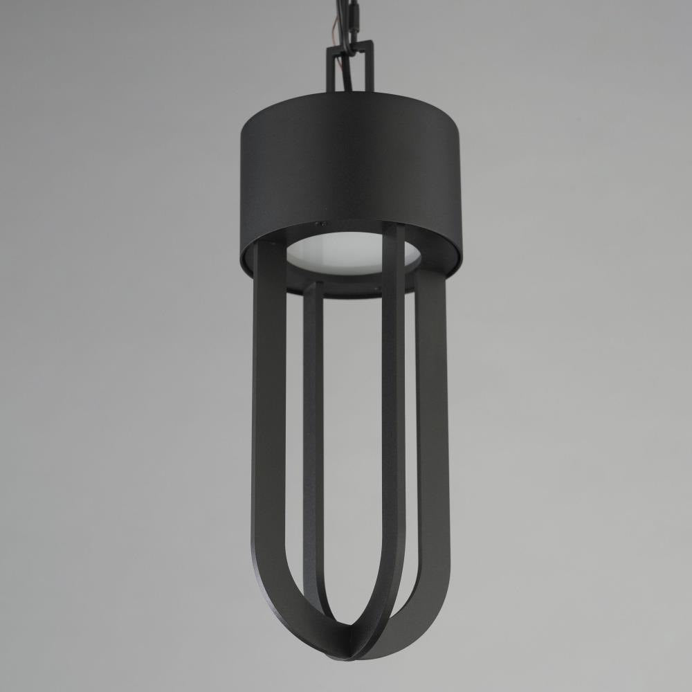 Maxim Lighting 40683BK Quayside VX 1 Light Matte Black Outdoor Pendant - Detail view on grey background