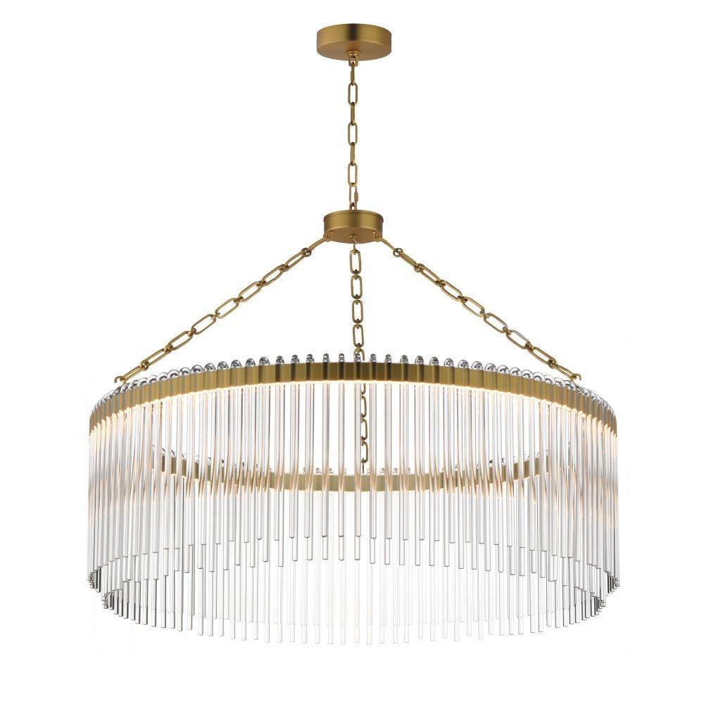 Maxim Lighting 38423CLPN Jolie 1 Light 34 Inch Polished Nickel Chandelier Ceiling Light - White Background