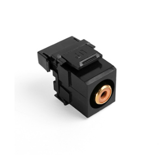 Leviton 40735-ROE RCA 110-Termination QUICKPORT™ Connector, Orange Barrel, Black Housing